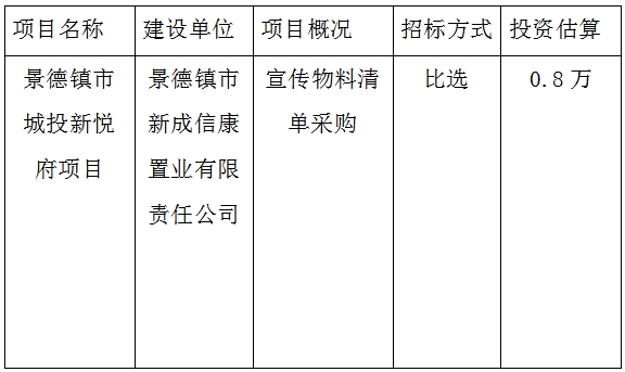 物料清單招投標